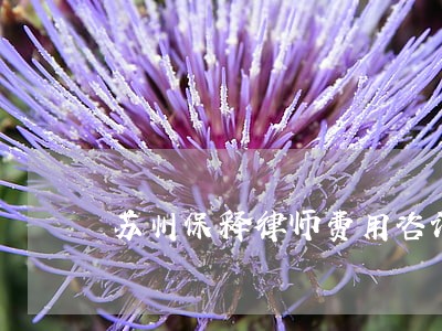 苏州保释律师费用咨询 苏州保释律师费用咨询