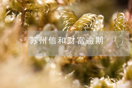 苏州信和财富逾期 苏州信和财富逾期