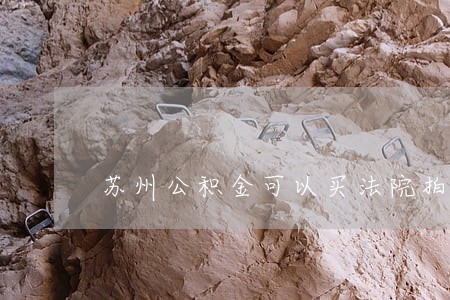 苏州公积金可以买法院拍卖房吗