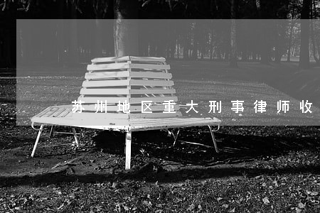 苏州地区重大刑事律师收费标准