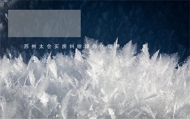 苏州太仓买房纠纷律师代理费 苏州太仓买房纠纷律师代理费