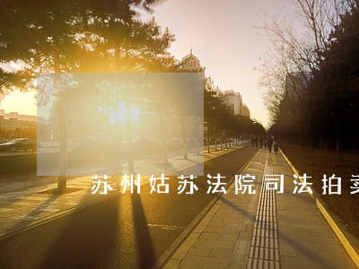 苏州姑苏法院司法拍卖网