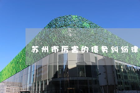 苏州市厉害的债务纠纷律师 苏州市厉害的债务纠纷律师