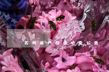 苏州房产司法拍卖公告 苏州房产司法拍卖公告