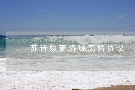 苏诗媛萧洛城离婚协议 苏诗媛萧洛城离婚协议