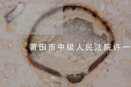 莆田市中级人民法院许一新 莆田市中级人民法院许一新