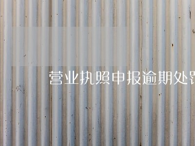 营业执照申报逾期处罚 营业执照申报逾期处罚