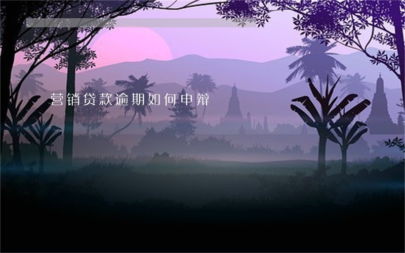 营销贷款逾期如何申辩 营销贷款逾期如何申辩