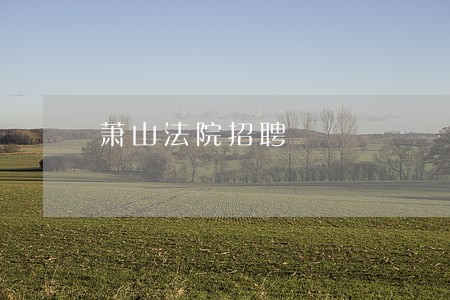 萧山法院招聘 萧山法院招聘