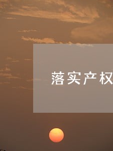 落实产权司法保护 落实产权司法保护