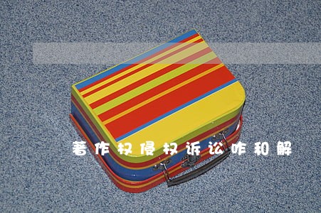 著作权侵权诉讼咋和解 著作权侵权诉讼咋和解