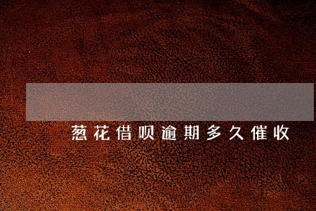 葱花借呗逾期多久催收