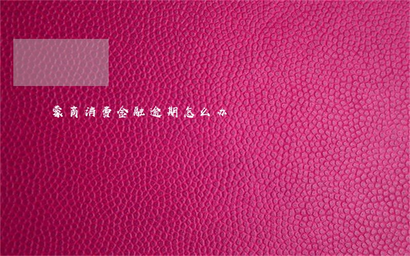 蒙商消费金融逾期怎么办