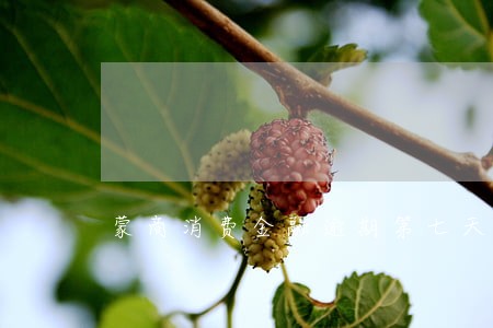 蒙商消费金融逾期第七天 蒙商消费金融逾期第七天
