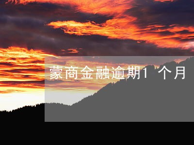 蒙商金融逾期1个月 蒙商金融逾期1个月