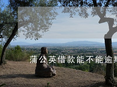蒲公英借款能不能逾期 蒲公英借款能不能逾期