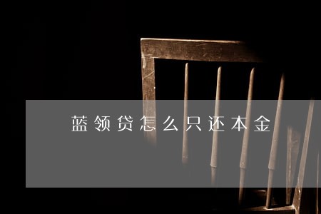 蓝领贷怎么只还本金 蓝领贷怎么只还本金