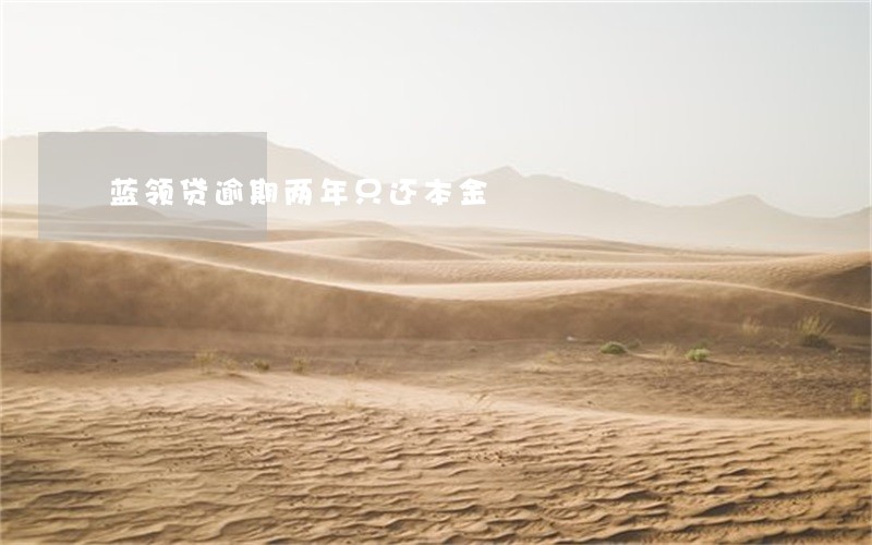 蓝领贷逾期两年只还本金 蓝领贷逾期两年只还本金