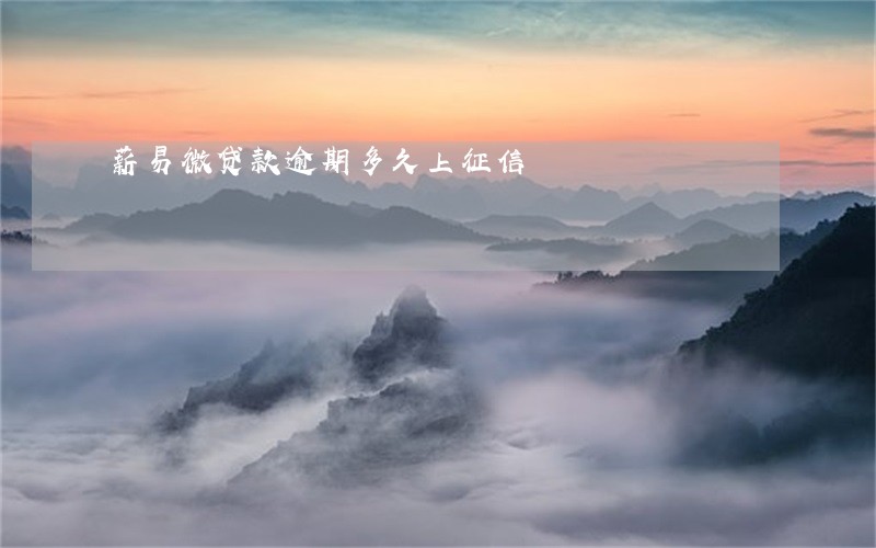 薪易微贷款逾期多久上征信 薪易微贷款逾期多久上征信