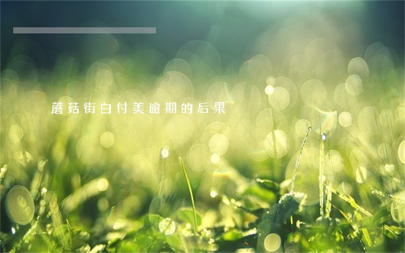 蘑菇街白付美逾期的后果 蘑菇街白付美逾期的后果