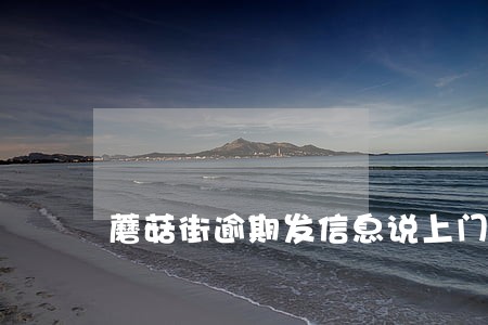 蘑菇街逾期发信息说上门 蘑菇街逾期发信息说上门