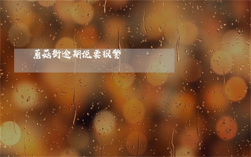 蘑菇街逾期说要报警 蘑菇街逾期说要报警