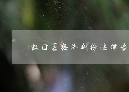 虹口区经济纠纷法律咨询 虹口区经济纠纷法律咨询