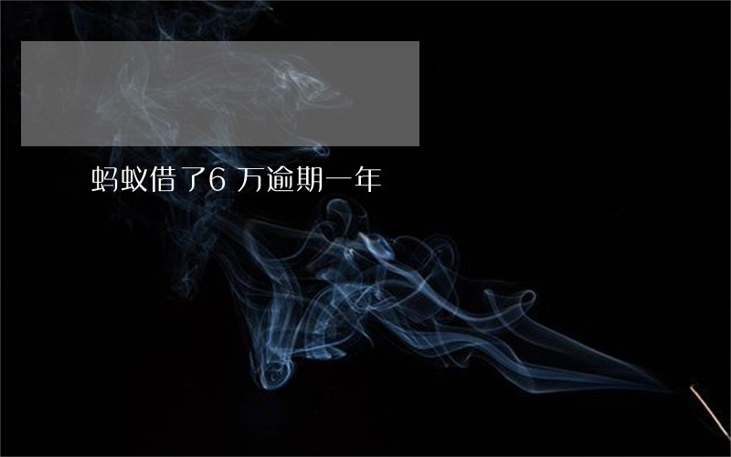 蚂蚁借了6万逾期一年 蚂蚁借了6万逾期一年