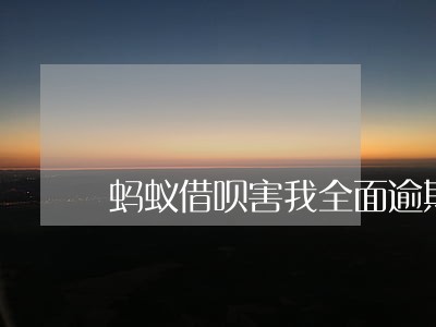 蚂蚁借呗害我全面逾期
