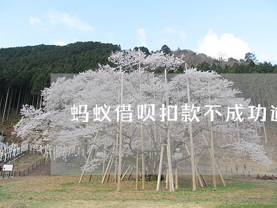 蚂蚁借呗扣款不成功逾期 蚂蚁借呗扣款不成功逾期