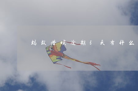 蚂蚁借呗逾期5天有什么影响 蚂蚁借呗逾期5天有什么影响