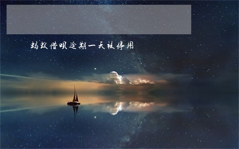 蚂蚁借呗逾期一天被停用 蚂蚁借呗逾期一天被停用