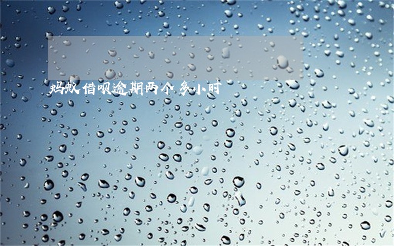 蚂蚁借呗逾期两个多小时