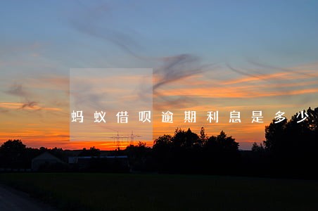蚂蚁借呗逾期利息是多少 蚂蚁借呗逾期利息是多少