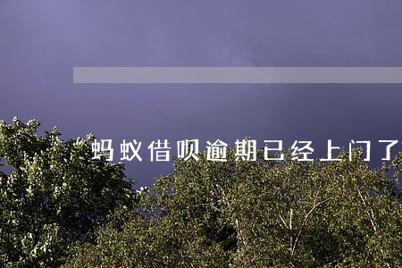 蚂蚁借呗逾期已经上门了 蚂蚁借呗逾期已经上门了