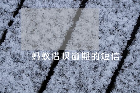 蚂蚁借呗逾期的短信 蚂蚁借呗逾期的短信