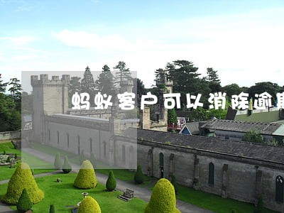 蚂蚁客户可以消除逾期 蚂蚁客户可以消除逾期