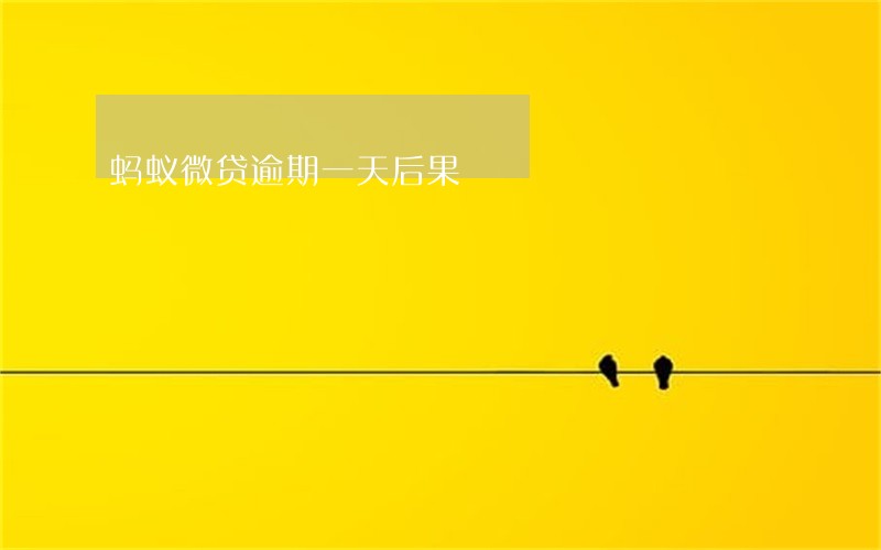 蚂蚁微贷逾期一天后果 蚂蚁微贷逾期一天后果