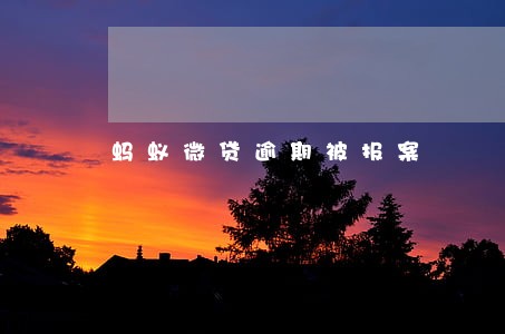 蚂蚁微贷逾期被报案 蚂蚁微贷逾期被报案