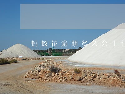 蚂蚁花逾期多久会上征信 蚂蚁花逾期多久会上征信