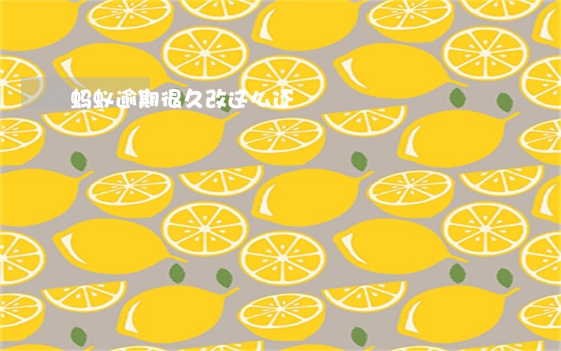 蚂蚁逾期很久改这么还 蚂蚁逾期很久改这么还