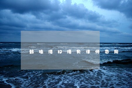 蚌埠债权债务律师费用 蚌埠债权债务律师费用