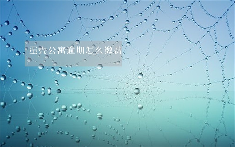 蛋壳公寓逾期怎么缴费 蛋壳公寓逾期怎么缴费