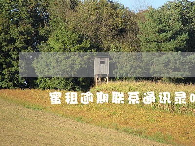蜜租逾期联系通讯录吗 蜜租逾期联系通讯录吗