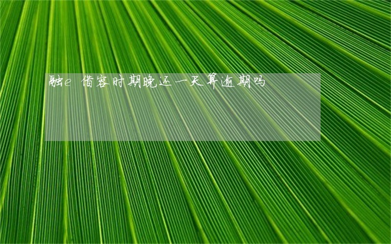 融e借容时期晚还一天算逾期吗 融e借容时期晚还一天算逾期吗