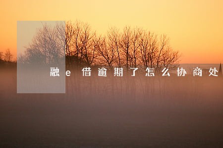 融e借逾期了怎么协商处理