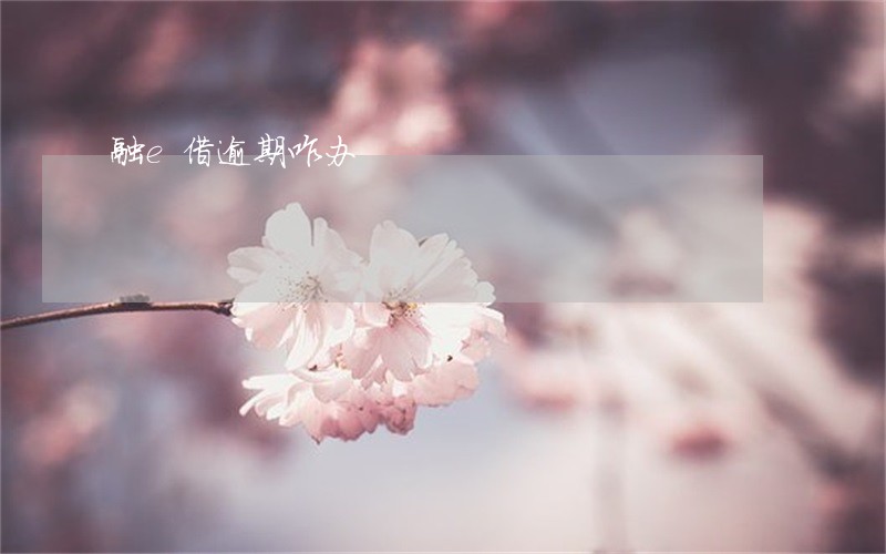 融e借逾期咋办 融e借逾期咋办