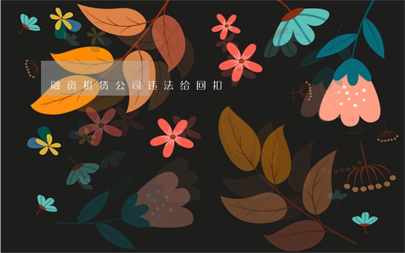 融资租赁公司违法给回扣 融资租赁公司违法给回扣