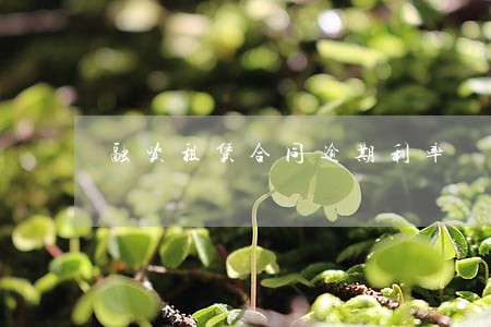 融资租赁合同逾期利率 融资租赁合同逾期利率