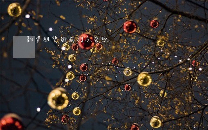 融资租赁逾期利息交税 融资租赁逾期利息交税